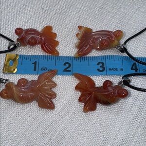 Carnelian Gemstone, fish pendant 1.5” CHOOSE 1 on a 9” cord NEW